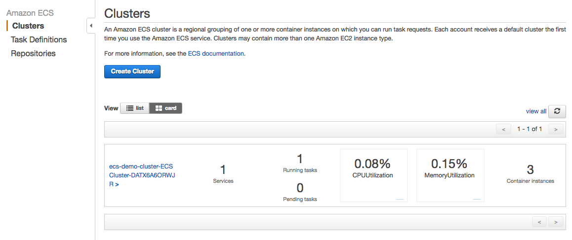 Choose ECS Cluster
